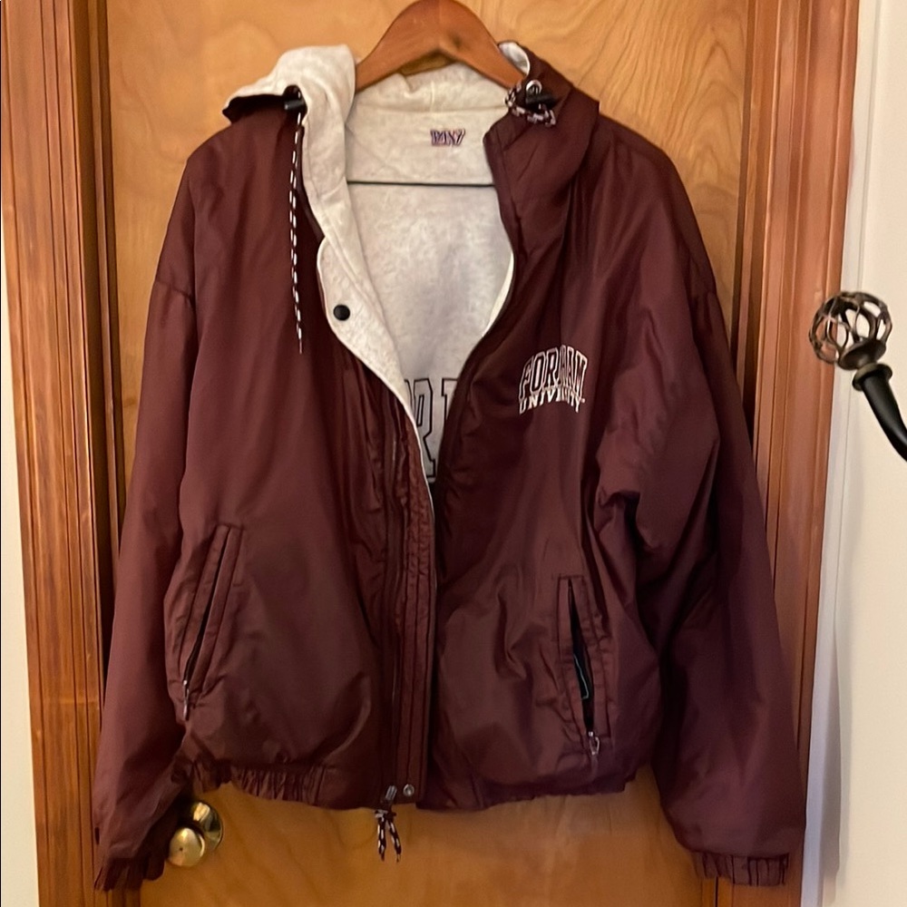 Vintage Fordham University Jacket with Elastic Cuffs and Waistband